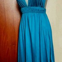 Електриково синя рокля от трико👗🍀S,M👗🍀арт.3010, снимка 3 - Рокли - 33733055