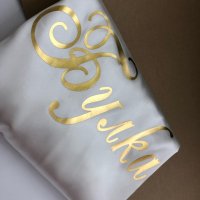 👰🏼‍♀️🤍 Сатенен халат със златен надпис “ Булка ” 🤍👰🏼‍♀️, снимка 2 - Други - 37149047