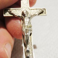 сребърен кръст разпятие православен кръст с Исус - разпятие Христово, снимка 1 - Колиета, медальони, синджири - 31355747