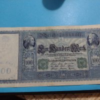 Райх банкнота - 100 марки 1910 година Германия зелен печат за колекция - 18896, снимка 1 - Нумизматика и бонистика - 31186592