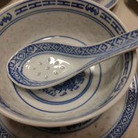 Китайски  купи от оризов порцелан с чинийки и лъжички. 6 броя. , снимка 3 - Сервизи - 38762473