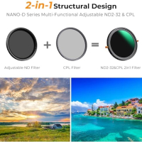 Нов Професионален ND2-32 CPL Филтър за Фотография 72mm K&F Concept, снимка 7 - Чанти, стативи, аксесоари - 44611482
