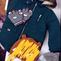 зимно яке, шапка и ръкавици размер 92/98 , снимка 1 - Детски якета и елеци - 42254211