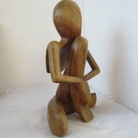 Дървена фигура, човек, мислител, молитва, йога, медитация, снимка 8 - Статуетки - 31658232