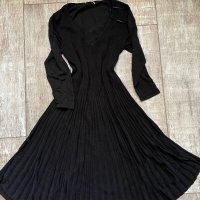 Нова черна ежедневно елегантна рокля рипс рипсена еластична разкроена свободен модел, снимка 4 - Рокли - 42607907
