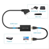 Scart към HDMI Премиум конвертор с HDMI кабел,Full HD 720P/1080P, HDTV Монитор/Проектор/Xbox/PS3, снимка 4 - Приемници и антени - 42790640