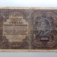 1000 марки 1919 Полша, снимка 1 - Нумизматика и бонистика - 42923566