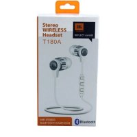 Спортни слушалки Stereo Wireless Headset t180a, Бели, снимка 1 - Слушалки, hands-free - 31995460