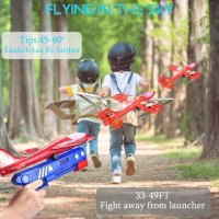 Комплект за изстрелване на самолети + стикери за деца, снимка 4 - Влакчета, самолети, хеликоптери - 42896149