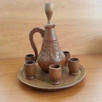 Дървен декоративен сервиз чашки и гарафа , снимка 7 - Антикварни и старинни предмети - 30214713
