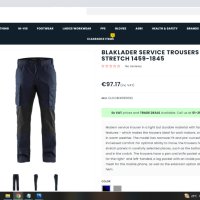 BLAKLADER 1459-1845 SERVICE STRETCH Work Trouser размер 50 / M тънък летен работен панталон W3-63, снимка 18 - Панталони - 42065070