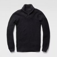 G-Star Raw Avihu Shawl Knit Mazarine Blue Мъжки Пуловер Размер M/L, снимка 1 - Пуловери - 35460849