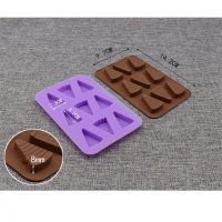 Резен парче торта пица диня триъгълник силиконов молд форма фондан шоколад бонбони гипс смола, снимка 3 - Форми - 31977333