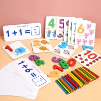 Образователна игра за съпоставяне на числа + флаш карти, пръчици, числа.., снимка 2 - Образователни игри - 38774384