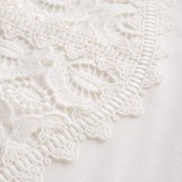 Бяла блуза с дантела от еластично трико , снимка 4 - Тениски - 37773112