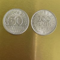 Германия, лот 200 марки+50 пфенинг 1922/23, снимка 1 - Нумизматика и бонистика - 33927751