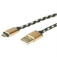 Кабел USB към Micro USB-B 2.0 Roline 11.02.8828 OTG Hi-Speed 1.8м USB to Micro USB-B M/M, снимка 2 - Кабели и адаптери - 31361306