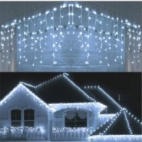 LED Висулка със" Снежинки и Звезди" 2.50м х 60см 400лампи с Опция Снаждане, снимка 4 - Лед осветление - 38583553