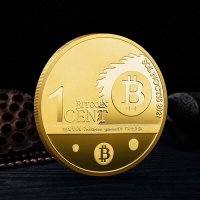 1 Биткойн цент Орел / 1 Bitcoin cent Eagle - Gold, снимка 2 - Нумизматика и бонистика - 38044738