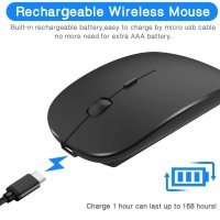 Акумулаторна безжична мишка Dual Band - двоен Bluetooth и 2,4 G, снимка 2 - Клавиатури и мишки - 33934940