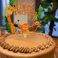 1 вид Happy Birthday Голям Зоо Сафари Джунгла Диви животни пластмасов топер табела украса за торта , снимка 2 - Други - 29885969