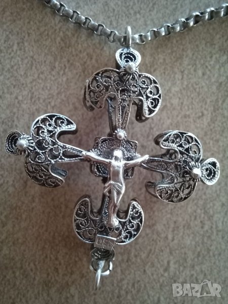 Ръчно изработен кръст от сребърен филигран, снимка 1
