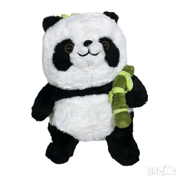 Плюшена играчка Панда с бамбук 30см, снимка 1