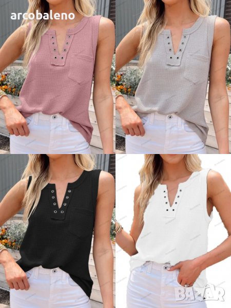 Дамски потник с V-образно деколте, 4цвята , снимка 1