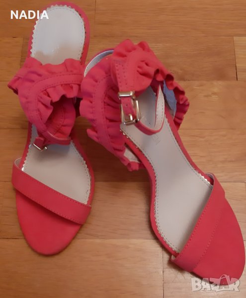 Сандали с ток розови, снимка 1