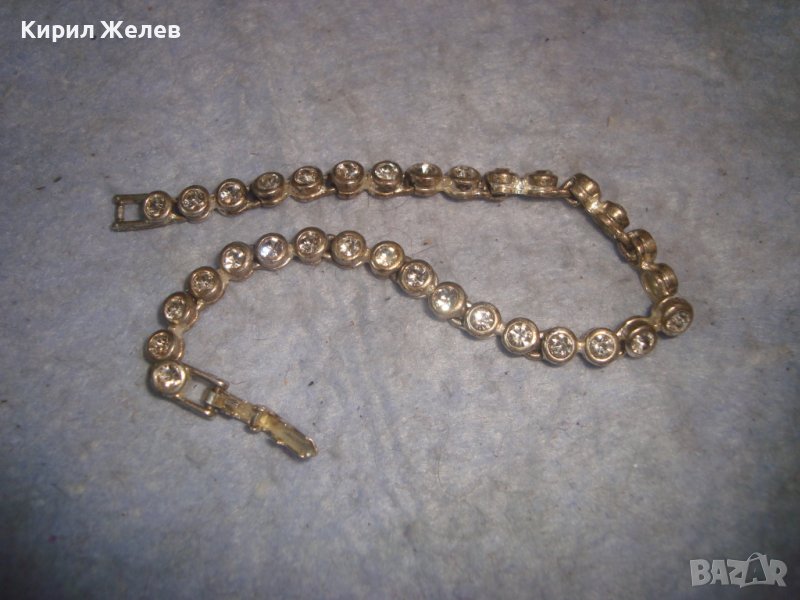 КРАСИВА ПОСРЕБРЕНА РЕТРО АРТ ГРИВНА с ФАСЕТИРАНИ ЦИРКОНИ 10959, снимка 1