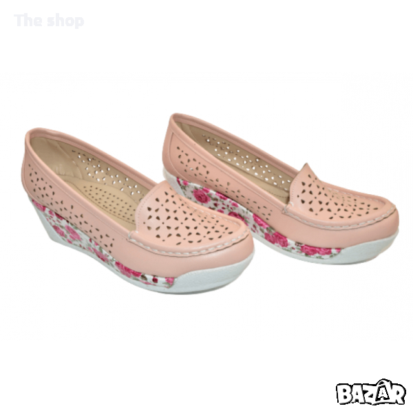 Дамски обувки в розово на платформа , снимка 1