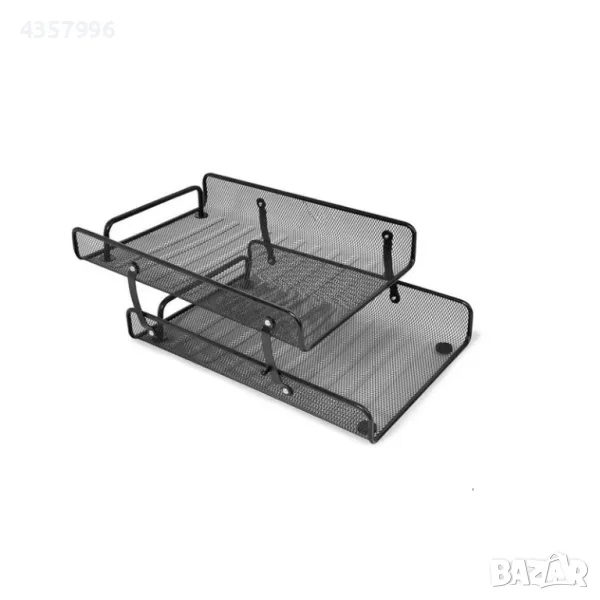 Етажерка - органайзер за офис, За вкъщи, Универсална, Метал, 2 рафта, Черен , снимка 1