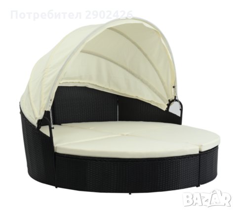 Кръгло ратаново канапе, снимка 1