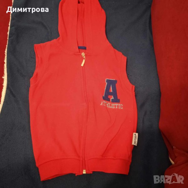 Детски елек суитшърт без ръкави с качулка 2-3 год, снимка 1