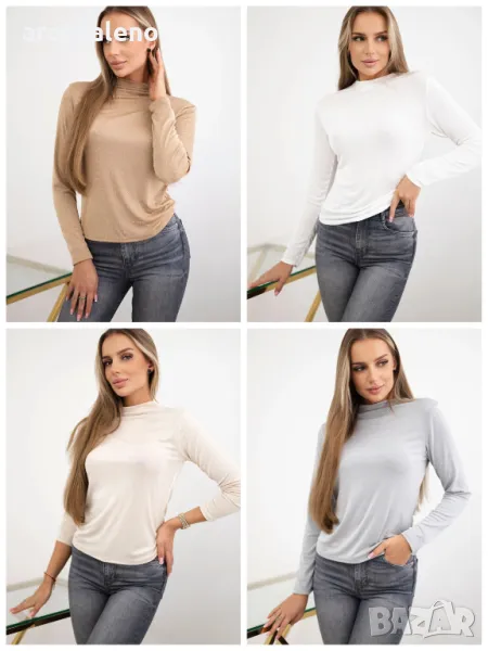 Дамска блуза с декоративни кристали, 4цвята , снимка 1