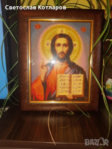 ИКОНА гоблен СВЕТЛИНА ОТ ИСУС , снимка 1