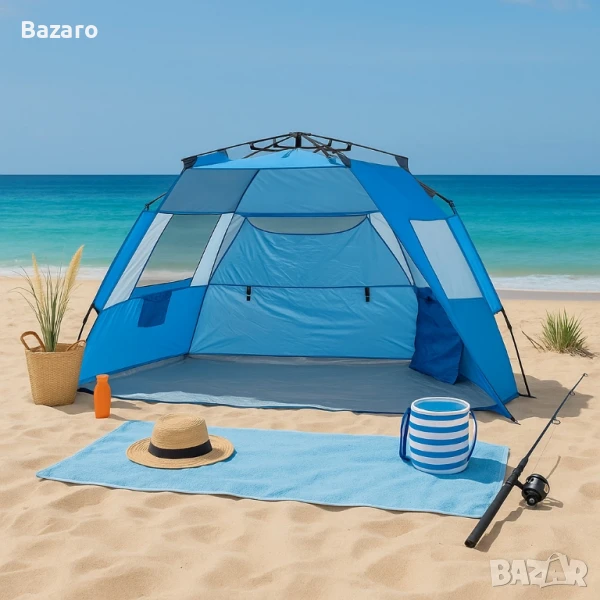 Автоматична палатка Muhler за плаж, 235х130xH135 см, снимка 1