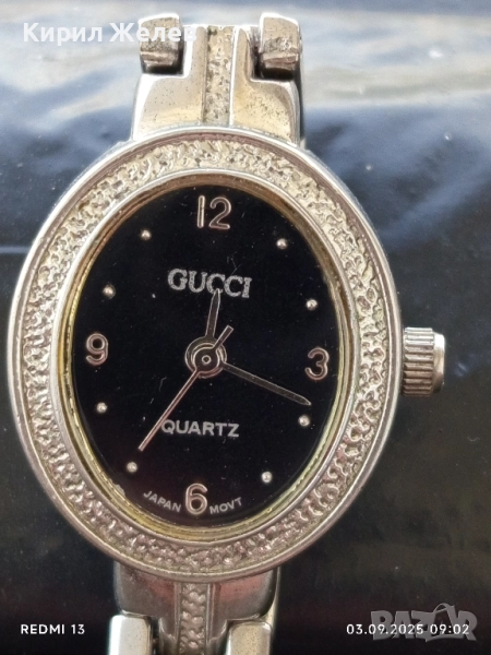 Фешън модел дамски часовник GUCCI QUARTZ JAPAN MOVT нежен фин 48526, снимка 1