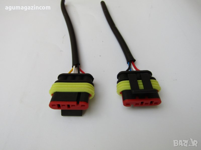 AMP Superseal конектор   4-PIN с 20 см кабел, водоустойчив, снимка 1