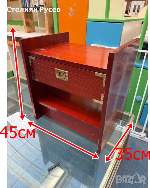 021144 нощно шкафчеот дърво  45/45см цена 33 лв или 16,87евро смр на тази цена е комплект към леглот, снимка 1