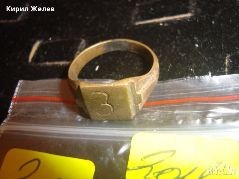 РЕТРО СТАРИНЕН БРОНЗОВ ПРЪСТЕН 20-те 30-те ГОДИНИ с БУКВА 6164, снимка 1