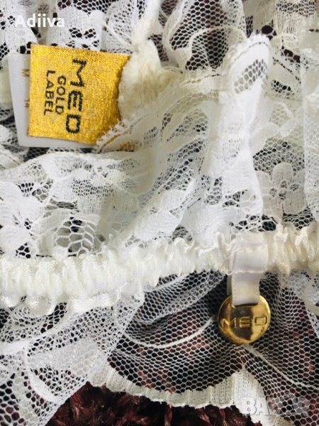 MED Луксозен Единичен бял жартиер от дантела свадбен  , снимка 1