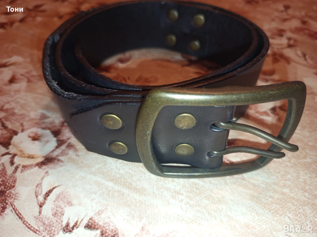 Нов Мъжки Колан Изцяло от Естествена Кожа 100см., снимка 1