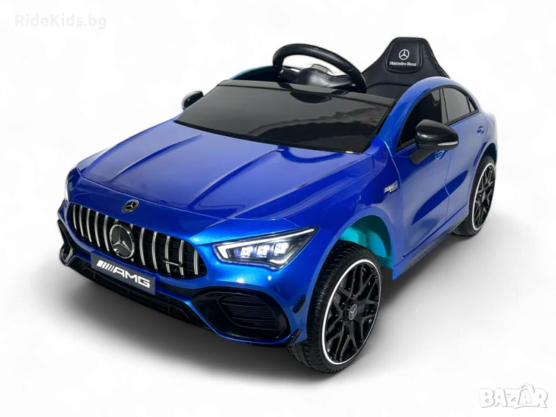Mercedes CLA 45 S AMG 12V – Детска акумулаторна кола, Синя, EVA гуми, 4x4, снимка 1