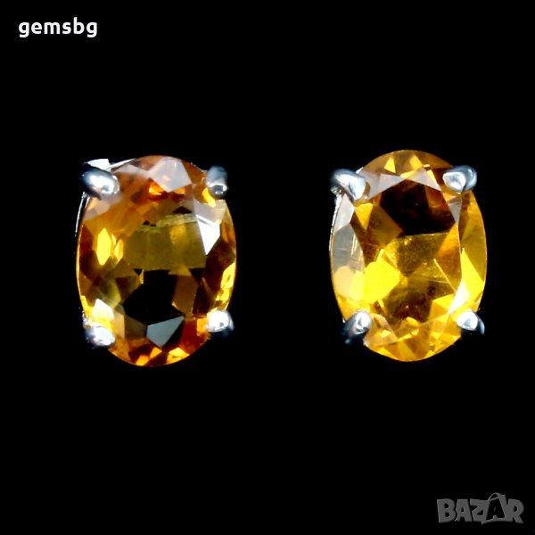Обеци с цитрин, снимка 1