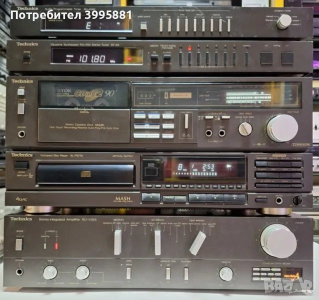 Technics:
Усилвател SU-V303
Дек RS-M226
Тунер ST-S3
Таймер SH-4060
CD SL-P377A

, снимка 1