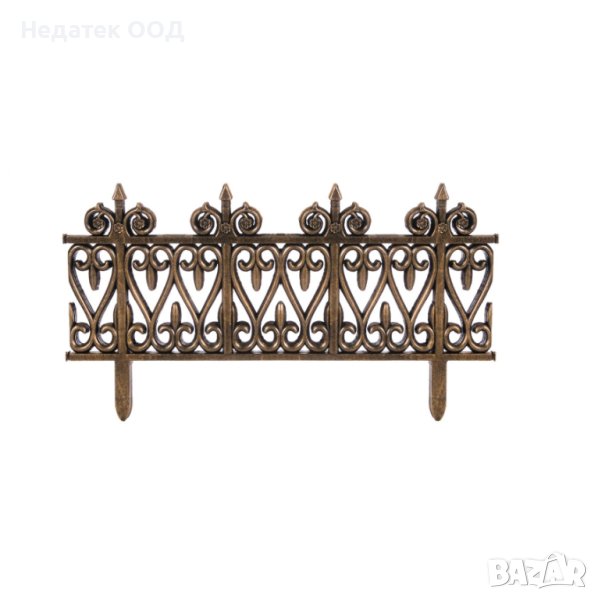 Градинска ограда, пластмасова, бронз, 62х35см, к-т 5 бр., снимка 1