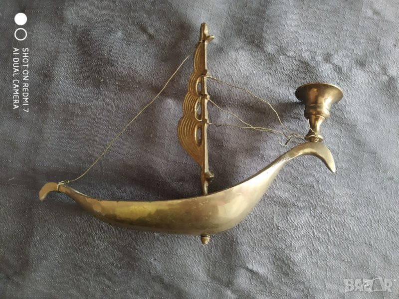 месингов свещник, снимка 1