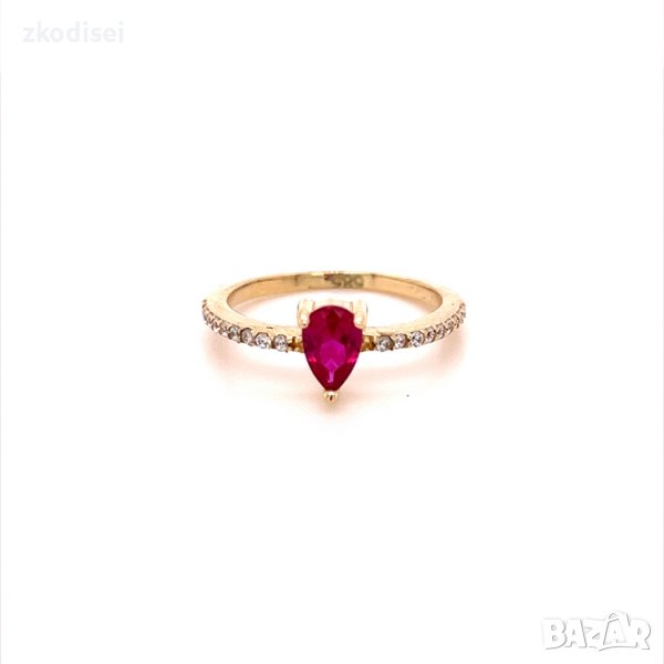 Златен дамски пръстен 1,72гр. размер:49 14кр. проба:585 модел:20040-2, снимка 1