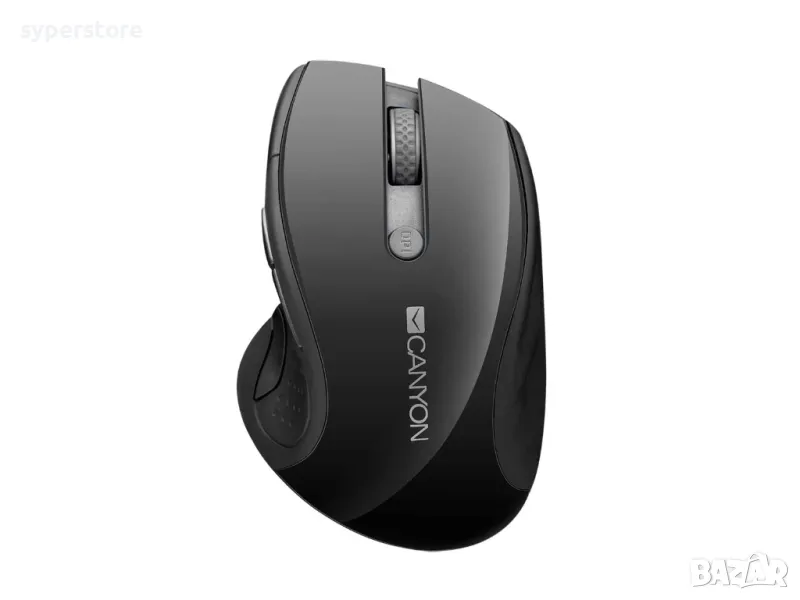 Мишка Безжична CANYON CNS-CMSW01B, 1600dpi, 6 бутона, Черна, с Blue LED оптичен сензор, безжична, снимка 1